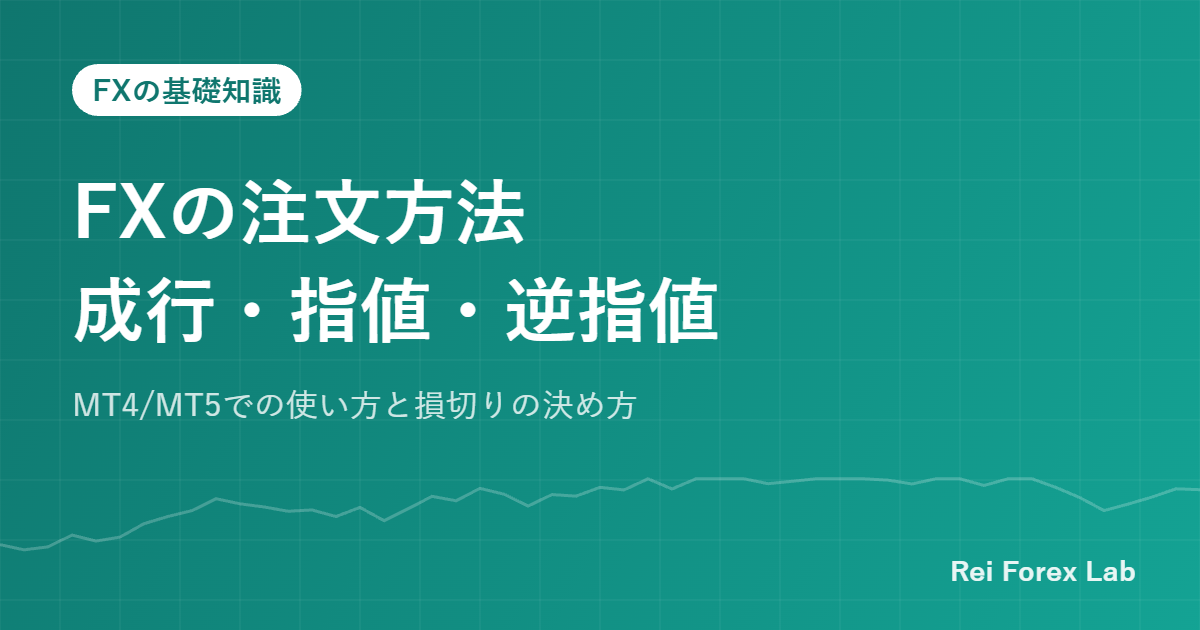 FXの注文方法成行・指値・逆指値